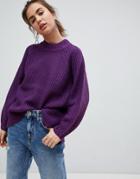 B.young High Neck Sweater - Purple
