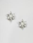 Krystal Swarovski Crystal Star Burst Earrings - Silver