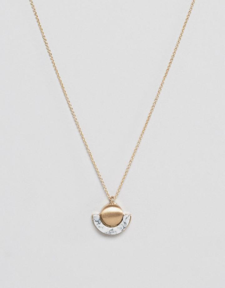 Nylon Marble Effect Ball Necklace - Gold