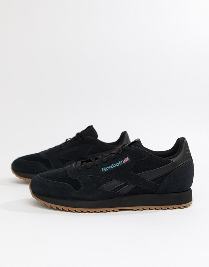 Reebok Cl Suede Mu Ripple Sneakers Triple Black