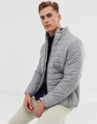 Threadbare Puffer Jacket In Gray