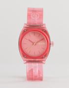 Nixon A1215 Medium Time Teller Silicone Watch In Pink - Pink