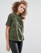 Asos T-shirt With Military Badges - Green
