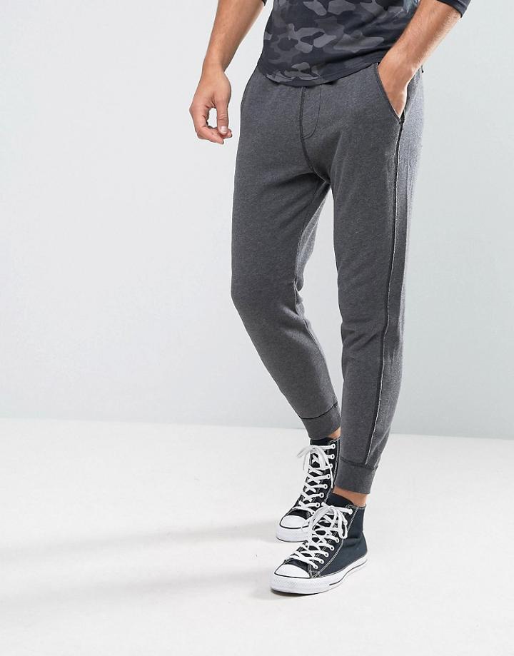 Hollister Cuffed Joggers Skinny Fit Icon Logo In Dark Gray - Gray