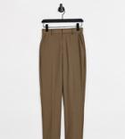Collusion Slim Tailored Pants In Brown