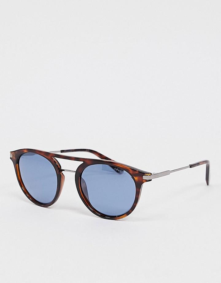 Polaroid Aviator Sunglasses In Tortoise Shell-brown