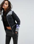 Versace Jeans Padded Jacket With Logo Print - Multi