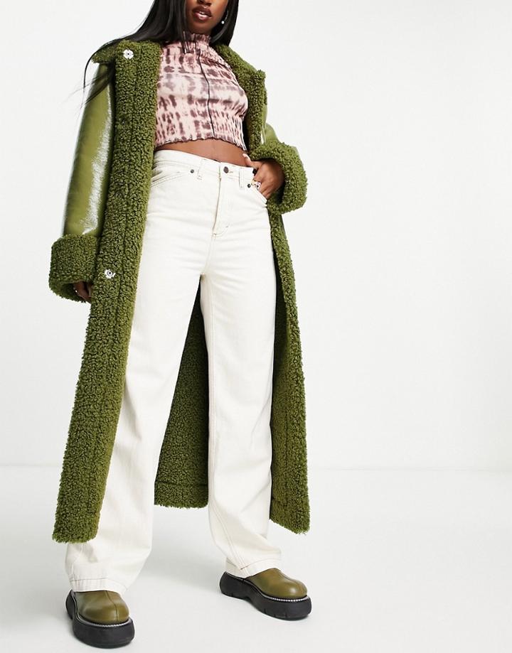 Topshop Parallel Jean In Ecru-neutral