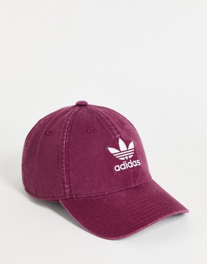 Adidas Originals Relaxed Strap-back Cap In Crimson-red