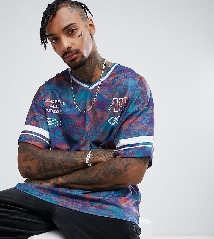 Asos Oversized T-shirt With Marble Effect Print