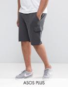 Asos Plus Skinny Jersey Shorts With Cargo Pockets In Green - Black