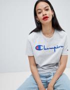 Champion Relaxed T-shirt With Front Script Logo - Gray