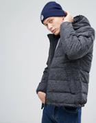 North Sails Hiviz Double Hood Down Jacket In Black - Black