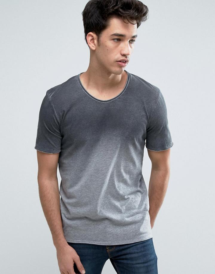 Jack & Jones Core T-shirt With Spray Paint Effect - Black