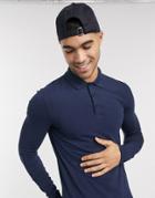 Asos Design Organic Muscle Polo In Navy