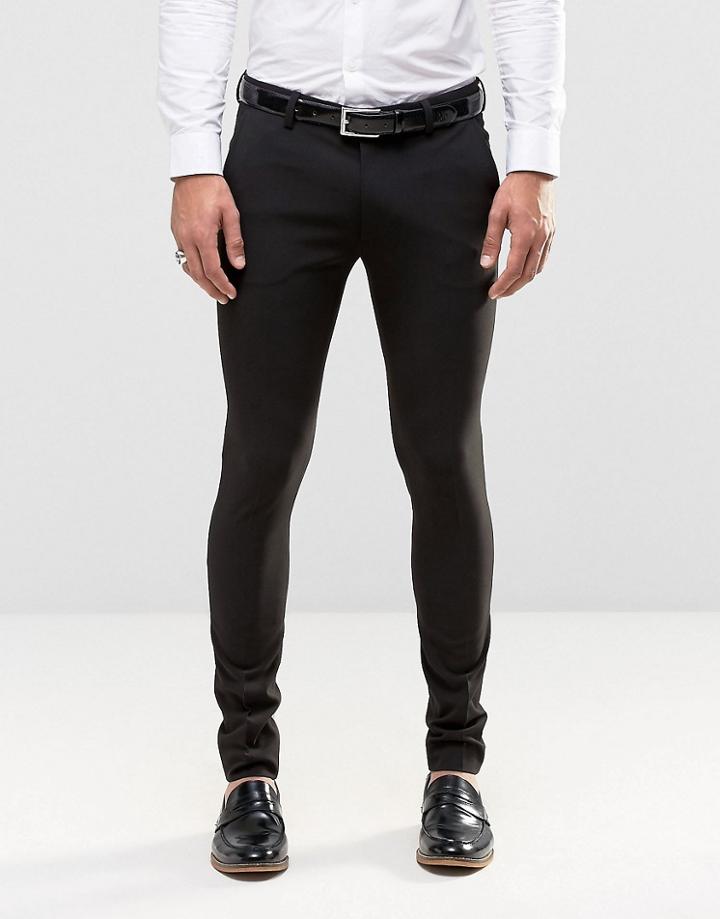 Asos Super Skinny Fit Suit Pants In Black - Black