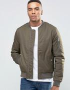 New Look Ma1 Bomber Jacket In Khaki - Green