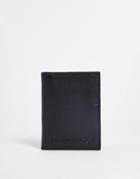 French Connection Leather Embossed Logo Card Holder In Black