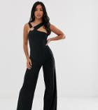 Club L London Petite Jumpsuit With Hardware Back Detail In Black