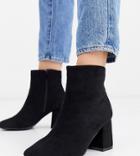 Simply Be Wide Fit Low Block Heel Ankle Boots In Black
