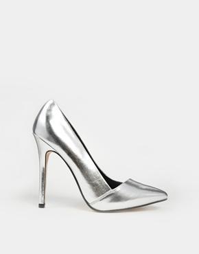 Asos Pensive Pointed High Heels - Silver