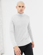 New Look Roll Neck Sweater In Light Gray - Gray