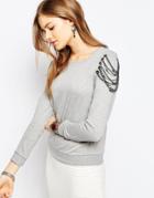 Noisy May Chain Sweatshirt - Gray