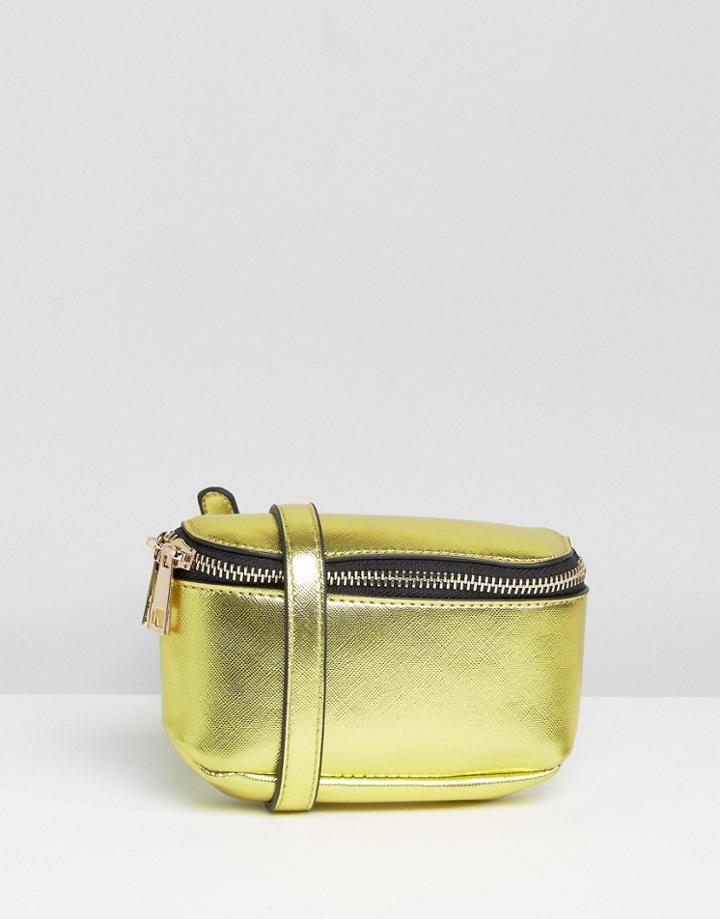 Asos Boxy Metallic Bum Bag - Gold
