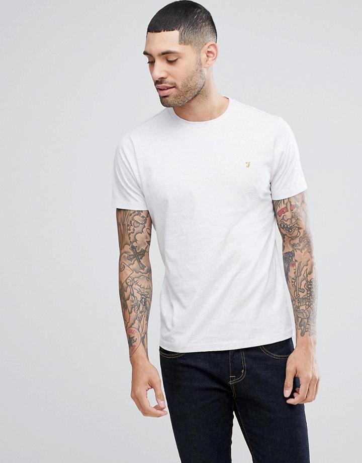 Farah Denny Slim Fit Logo T-shirt In Lilac Marl - Purple