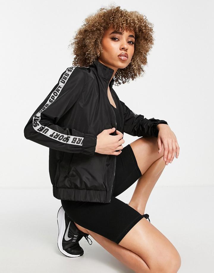 Urban Threads Zip Through Running Jacket In Black