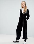 Dr Denim Velvet Jumpsuit - Black