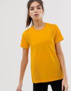 Asos 4505 T-shirt With Panel Detail-orange