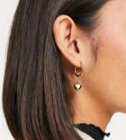 Asos Design 14k Gold Plated Hoop Earrings With Puff Heart Charm