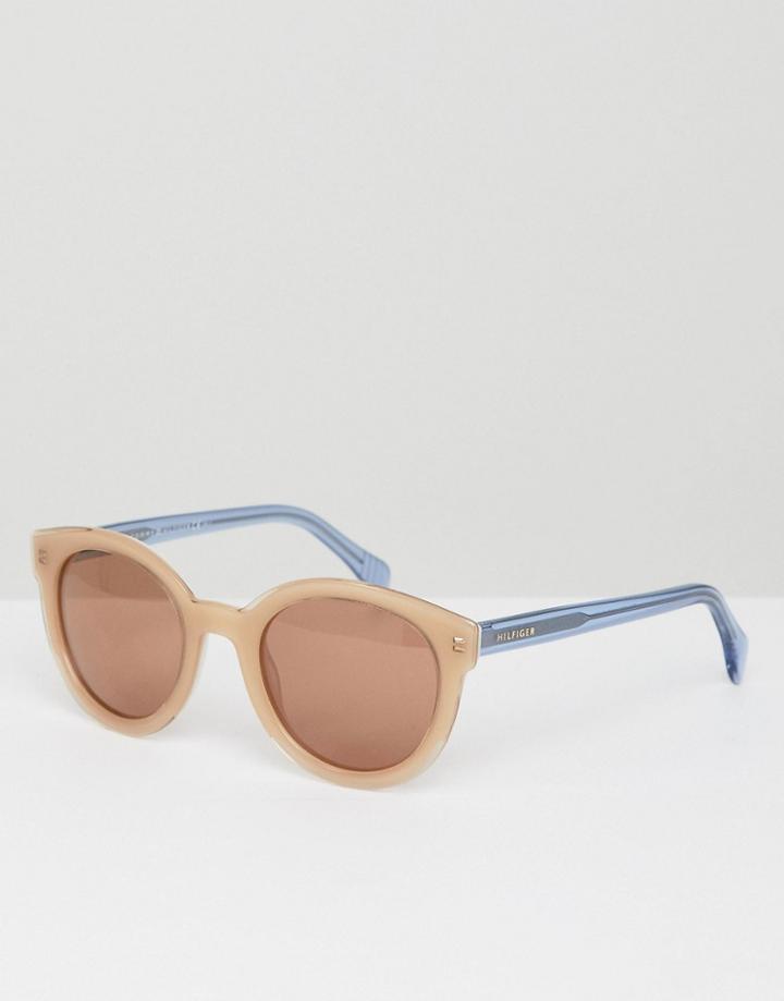 Tommy Hilfiger Th 1437/s Round Sunglasses In Yellow And Gray - Cream