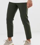 Noak Skinny Smart Pants In Khaki - Green