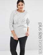 Carmakoma Knot Front Sweatshirt - Gray