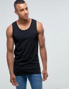 Asos Extreme Racer Back Longline Tank In Muscle Fit - Black