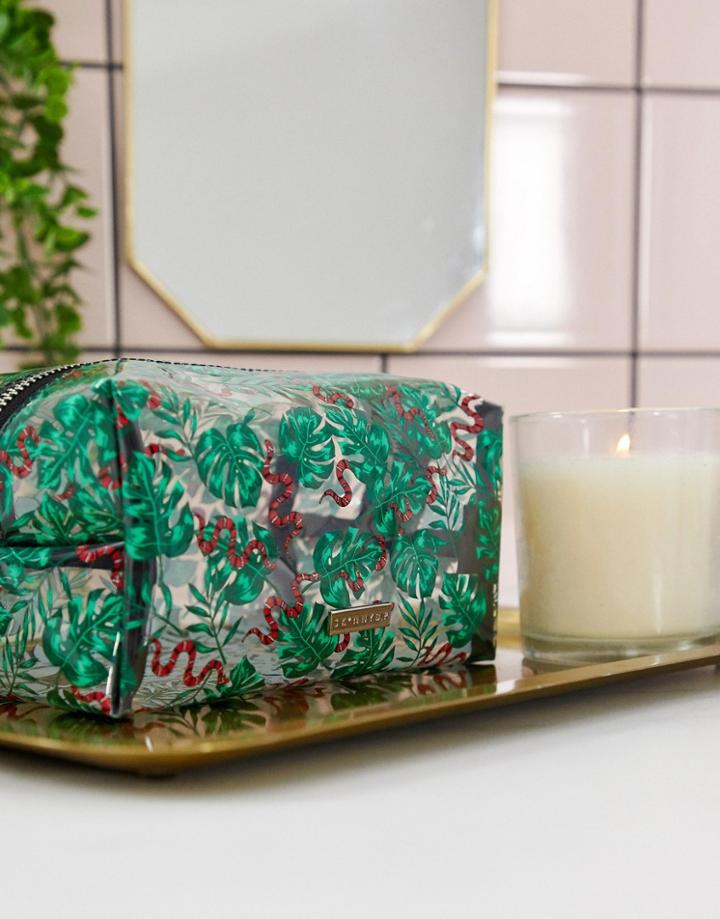 Skinnydip Snake Palm Makeup Bag - Multi