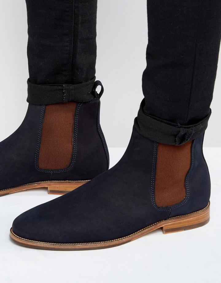 Bobbies L'horloger Suede Chelsea Boots - Navy
