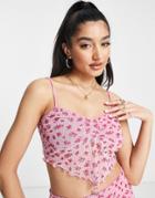 Miss Selfridge Gingham Printed Cami Top - Part Of A Set-multi