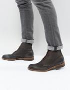 Boss Casual Varadero Lace Up Leather Boots In Gray - Gray