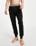 Diesel Waistband Logo Lounge Sweatpants In Black