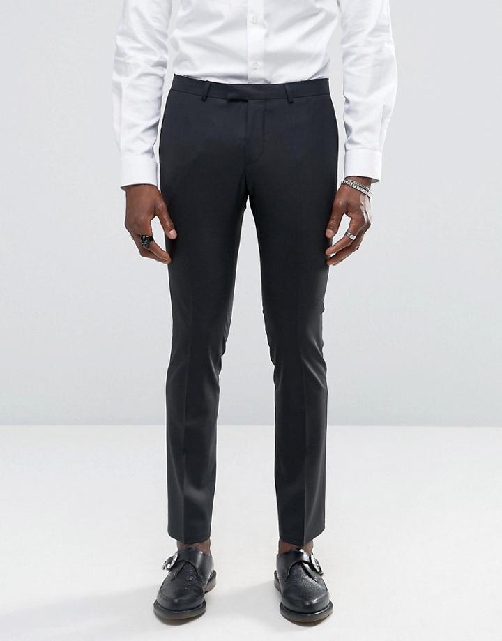 Noose & Monkey Tuxedo Suit Pants With Stretch In Super Skinny Fit - Bl