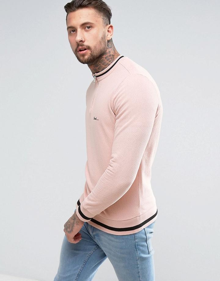 Diesel S-allen Perforated Zip Sweat - Pink