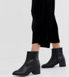 New Look Pu Block Heeled Boot In Black - Black