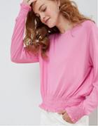 Monki Gathered Hem Sweater - Pink