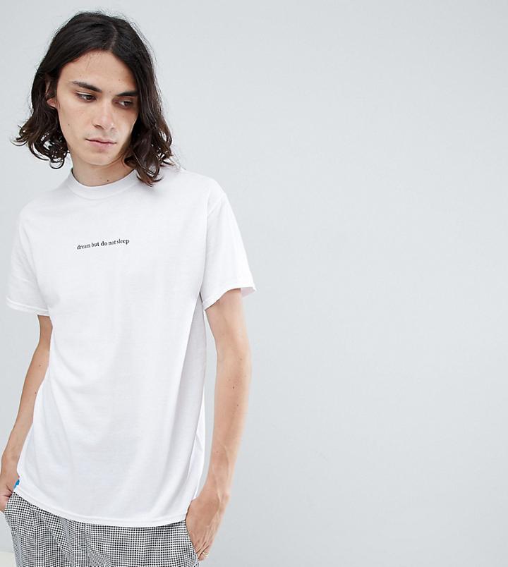 Dream But Do Not Sleep Logo T-shirt With Back Print - White