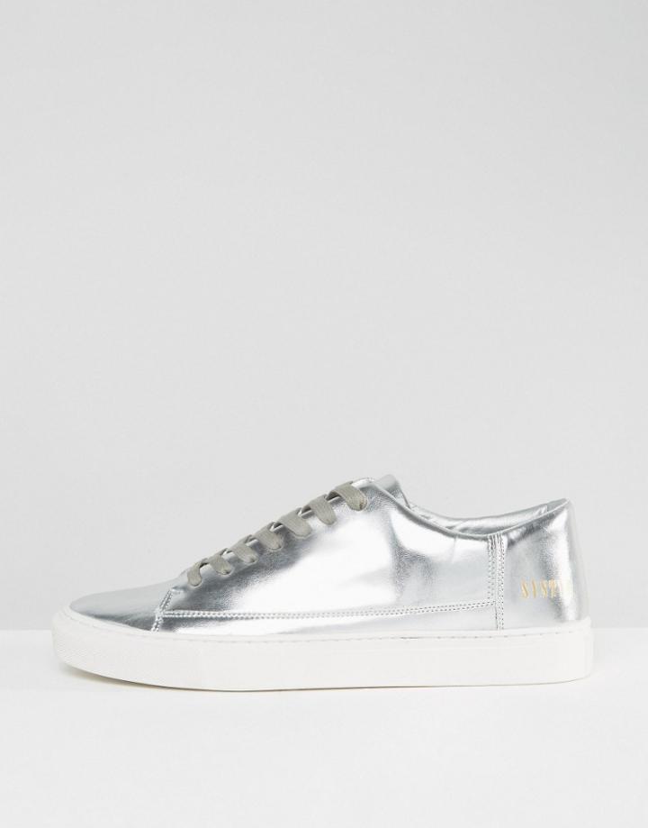 Systvm Lo Sneakers In Silver - Silver