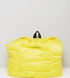 The New County Oversized Puffer Backpack In Yellow - Yellow