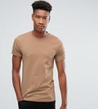 Farah Tall Farris Slim Fit T-shirt In Brown - Brown